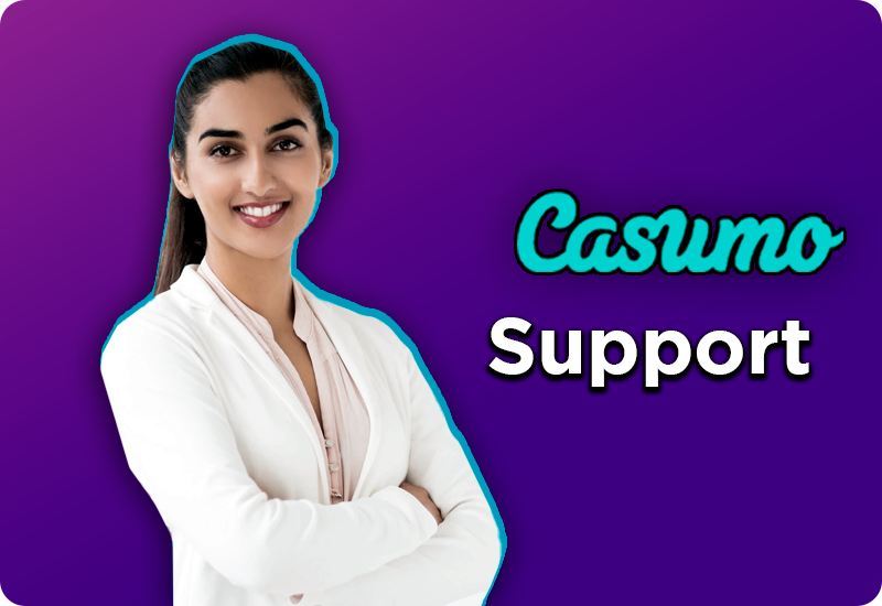 Smiling indian woman and Casumo logo