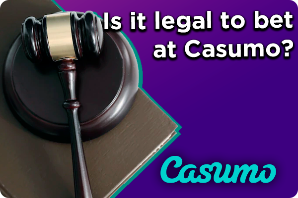 Judicial gavel lying on documents and Casumo logo