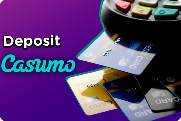Bank cards and payment terminal and Casumo logo