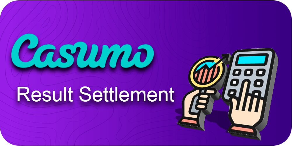 Casumo Results settlement, terminal, calculator, purple background