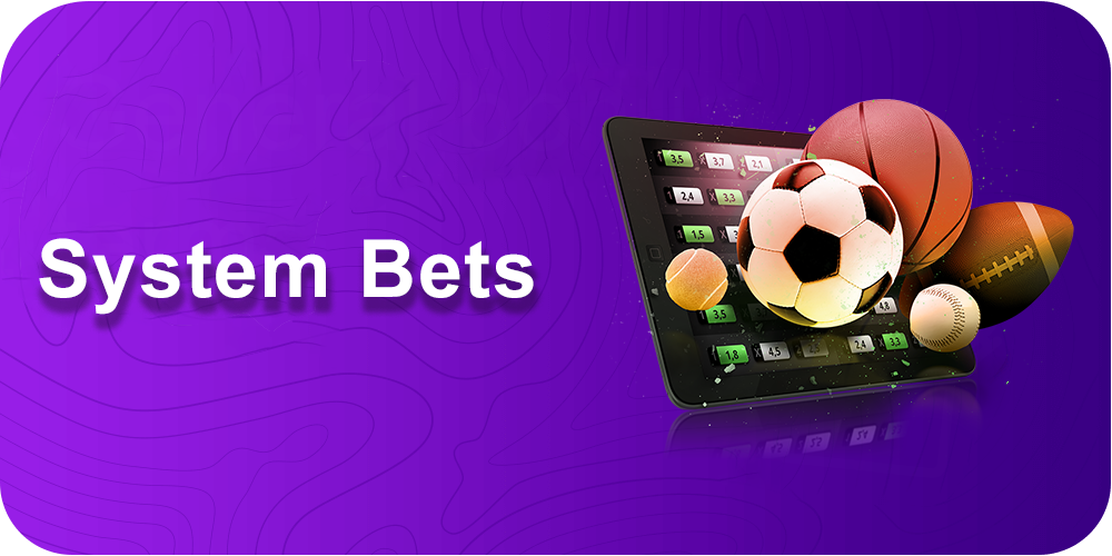 System Bets, balls fly out of the monitor, purple background
