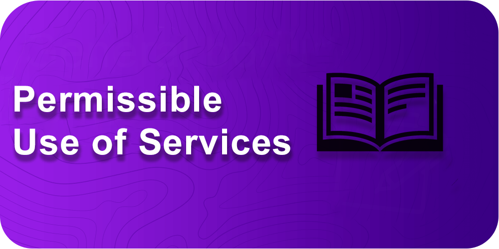 permissible use of services, open book, purple background